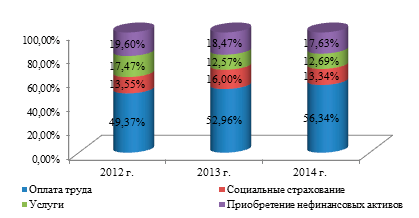 Анализ структуры денежных выбытий в ИФНС